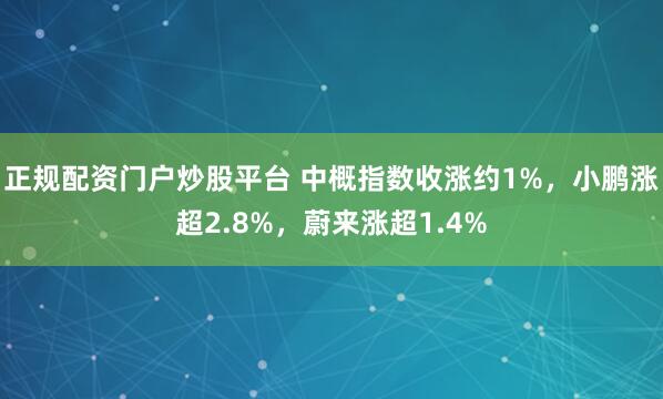 正规配资门户炒股平台 中概指数收涨约1%，小鹏涨超2.8%，蔚来涨超1.4%