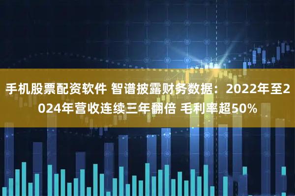 手机股票配资软件 智谱披露财务数据：2022年至2024年营收连续三年翻倍 毛利率超50%